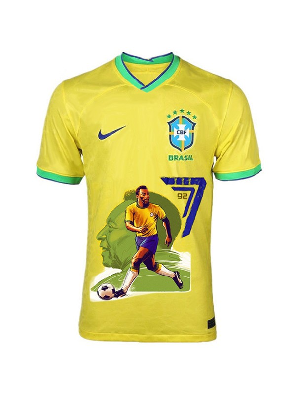 Brazil special jersey PELE 7 commemorative edition kit soccer yellow uniform men's sportswear football kit tops sport shirt 2023